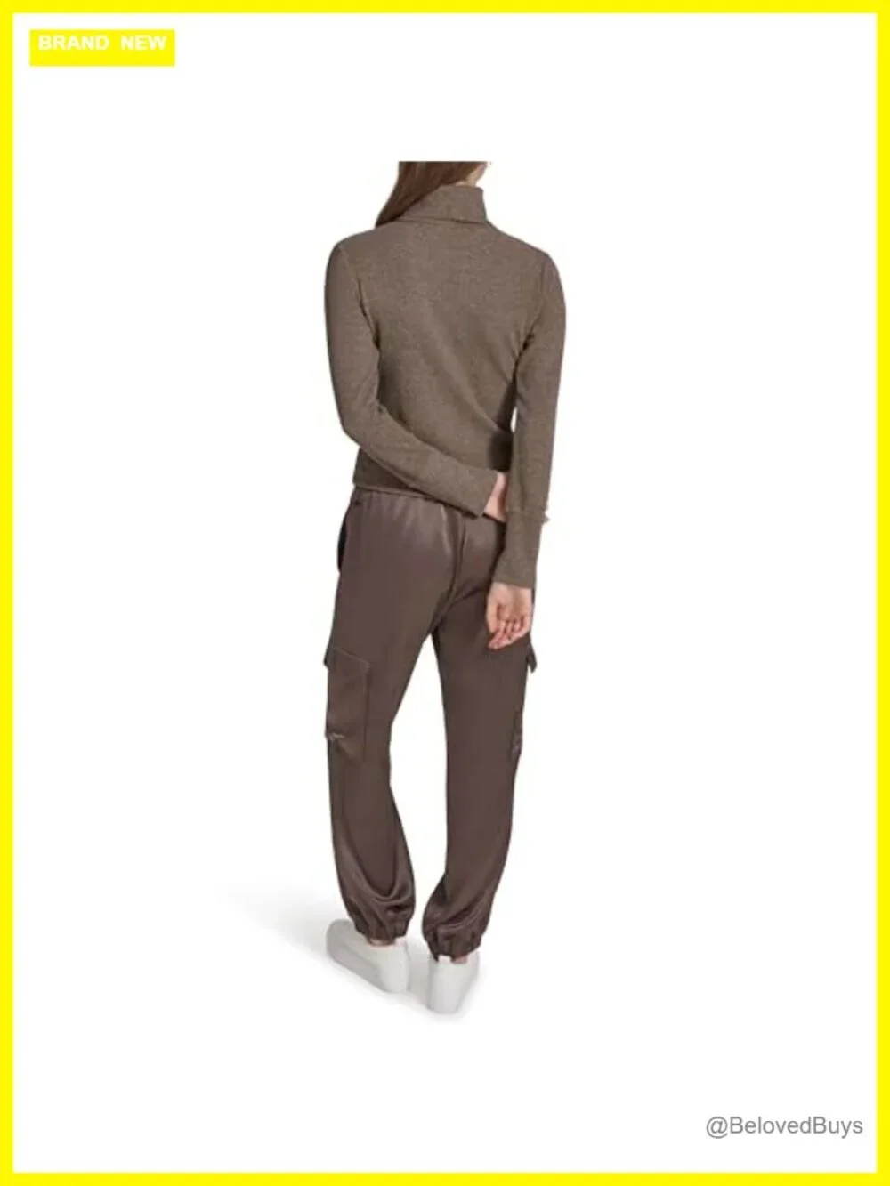 Women's Satin Cargo Joggers Pull On Mid Rise Wide Leg